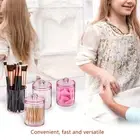 Pink Transparent Cotton Swab Storage Box Makeup Organizer Acrylic Storage Box