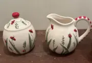 Ladybug Sugar And Creamer By Libby Wilke Hausenware