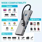 USB 3.0 10-in-1 Laptop Docking Station HDMI Compact Hub Multiport Adapter 4K
