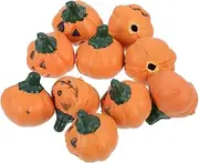JECOMPRIS 10pcs Pumpkin Model Little Pumpkin Decoration Miniature Halloween Dolls Realistic Decorations Mini Halloween Pumpkins Mini Pumpkin Figurine Party Faux Tiny Indoor Orange PVC