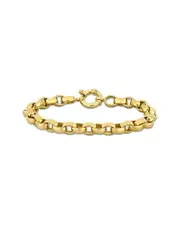 14K Italian Gold Rounded Link Chain Bracelet
