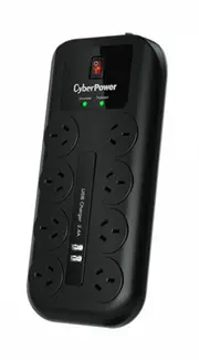 CyberPower 8-Port Surge Protector with 2 USB Charging Ports (CPSURGE08USB-ANZ)