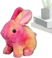 Realistic Bunny,Realistic Electric Bunny Plush - Interactive Plush Figures, Jumping, Twitching Nose, Wiggling Ears, Hopping Robotic Animal for Birthday Easter
