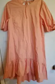 Nwt Top Shop Peach Drop Waist Open Tie Back Dress Size 10