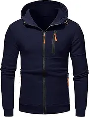 [DuBom] Zip up Sweatshirts for Men Mens Casual Zipper Hoodie Splicing Large Size Sweater Jacket Plain Mens Sweatshirt