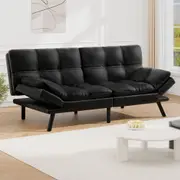ALFORDSON Sofa Bed 3 Seater Recliner Lounge Leather Black