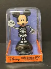 Solar Powered Dancing Bobble Head Toy - LARGE Halloween Mickey Mouse Skeleton
