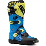 Flame Light Blu Lime Black Kids Motorcross Boots