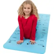 Really Good Stuff Kids Yoga Mat with 24 Illustrated Poses – Safe, Zero-Phthalate