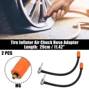 2pcs 11.42" Flexible Tire Inflator Hose Adapter M6 without Air Release Valve