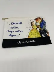 RARE Beauty And The Beast Elysa Rachelle Cosmetic Bag “Tale as old as time,…”