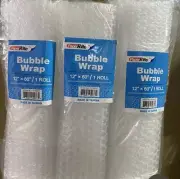 48 Packs Bubble Cushioning Wrap Rolls, Air Bubble, 12” x 60”. 3/16 Thickness.