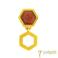 在飛比找Yahoo奇摩購物中心優惠-【Just Gold 鎮金店】搖滾蜂格 單耳耳環(紅金沙石)