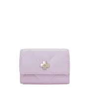 Tory Burch Kira Clover Quilted Flap Card Case One size PURPLE