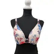 Seafolly Water Garden F-Cup Halter Crossback Bikini Top Petal Pink Womens Size 6