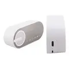 JY (White) Speaker Dual Alarm Clock Bluetooth5.0 Mirror Clock Speaker