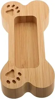 BESPORTBLE Dog Card Box Dog Bones Office Desk Holder Small Business Card Stand Business Card Holder Ornament Wooden Card Holder Cute Desk Wooden Name Card Case Bamboo