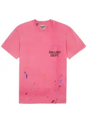 Gallery Dept. Paint-splattered Logo Cotton T-shirt - Pink M