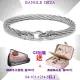 【CHARRIOL 夏利豪】Bangle Ibiza伊維薩島鉤眼鋼索手環 銀色扣頭L款-加雙重贈品 C6(04-101-1214-5-L)