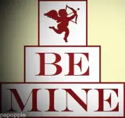 Stencil BE MINE Cupid Set of 3 Valentine Stencils for Blocks Free Ship!