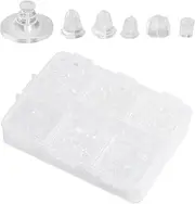 [Aifrymne] 600pcs Silicone Earring Backs for Studs in 6 Styles, Clear Soft Hypoallergenic Safety Backs for Studs, Heavy Earrings, and Hook Earrings, Nice for DIY Jewelry Projects and Daily Use