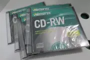 Lot 5 Blank Memorex CD-RW 700 MB New Sealed 80 Minute CD Disc Write 4x Speed NEW