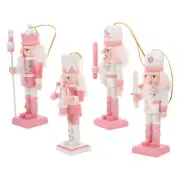4 Pcs Nutcracker Pendant Christmas Tree Decorations Stickers Window Wreaths