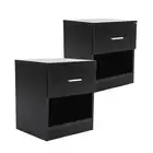 2X Bedside Table Side Storage Cabinet Nightstand Bedroom 1 Drawer 1 Shelf ELLA -