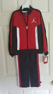Nike Air Jordan Jumpman 2Piece Tracksuit, Warmup,Red, Black,White Size 4 NWT