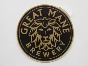 BEER STICKER ~ GREAT MANE Brewery ~ Haymarket, VIRGINIA ~ Hop Lion Design