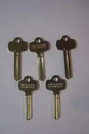 ILCO BEST NICKEL SILVER KEY BLANKS FOR "H" KEYWAY QTY 5