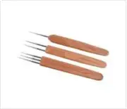 3 Pcs 0.5Mm Wood Dreadlock Crochet Hook Wood Crochet Needles Hair Dreadlocks Kni