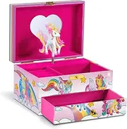 CRAZE - Musical Jewellery Box for Girls, Galupy Unicorn Model, Music Box with Removable Drawer, Velvet Interior, Mirror and Galupy Unicorn Rotating