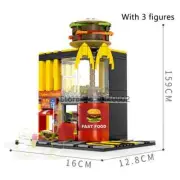 3D Model City street Building Blocks Retail Store Fast Food Shop Streetscape Set