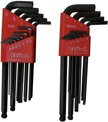 Tool 13221 Ball-Hex L-Key Allen Wrench Combo- Inch/Mm (2 Sets 21Pc)