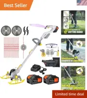12-Inch Cordless String Trimmer Edger 2x21V Batteries Multiple Cutting Modes