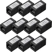 uxcell 10 Pcs RJ45 Ethernet Coupler, Female to Female Cat6 Coupler Ethernet Extension Adapter Network Connector for Cat6/Cat5e/Cat5,Black