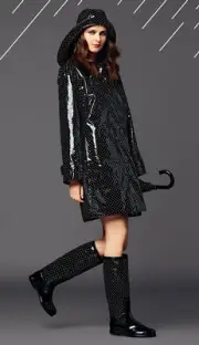 NWT $2.3K Dolce & Gabbana Polka-dot Coated Cotton Raincoat, IT 40, US 4