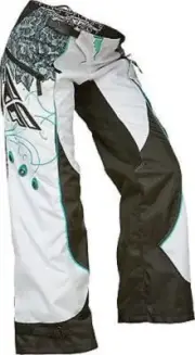 NEW FLY RACING KINETIC BOOT CUT LADIES GIRLS PANT PANTS SIZE 5/6 teal/white