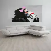 200cm CANVAS Art Print DJ MONKEY gorilla ape chimp PAINTING headphones GIRL