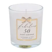 Gibson Gifts Jewelled Scented Candle Decor Cashmere/Silk Scent 50th Birthday