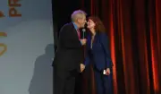 Sir Ian McKellen Susan Sarandon speak on stage at TrevorLIVE New Y - Old Photo 1