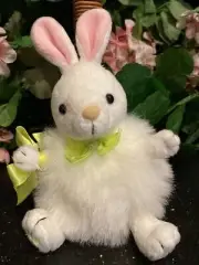 GALERIE EASTER BUNNY RABBIT White With Pink Ears And Tail Plush