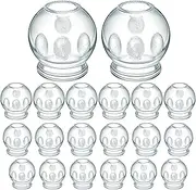 Glass Fire Cupping Jars Thick Glass Cupping Set 4 Sizes Vacuum Cupping Glass Fire Cupping Jars with Finger Grips (20)