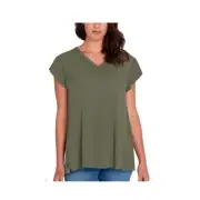 Buffalo Ladies' Flutter Sleeve Detail CollarTop. V-Neckline New