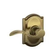 SCHLAGE Accent Lever with Camelot Trim Hall and Closet Lock in Antique Brass...
