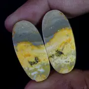 Natural BumbleBee Jasper Matched Pair 32.50 Cts. Cabochon Gemstone For Pendant