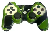 Silicone Cover For PS3 Controller Skin Case Green and Black Swirl