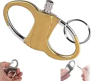 Key Chain Lighter Match, 2025 Metal Keychains Lighter, Fire Starter Key Ring, Mini Waterproof Lighters for Outdoor Car and Home, Outdoor Emergency Life Saving Equipment(Gold)