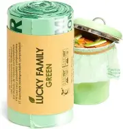 Lucky Family Green Compost Bags for 1 Count (Pack of 50), 13 Gallon, 25